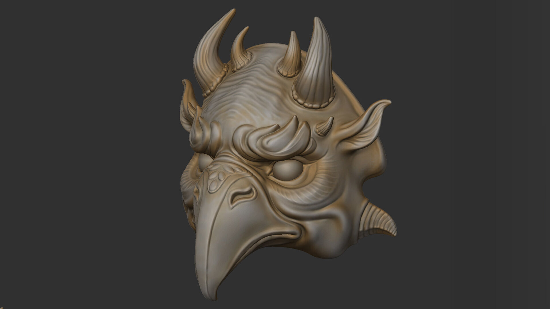 Bird Mask - 3D Sculpting 3D print model_8