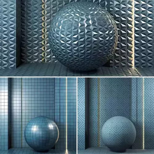 4K Marca Corona 4D Ceramic Tiles texture - 5 Patterns - Seamless Texture