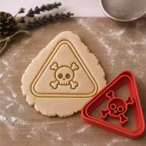 Halloween Poison Skull Cookie Cutter - Halloween Surprise Gift 3D print model