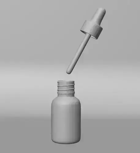 Dropper Bottle with Pipette  HighQuality 3D Model for Cosmetics