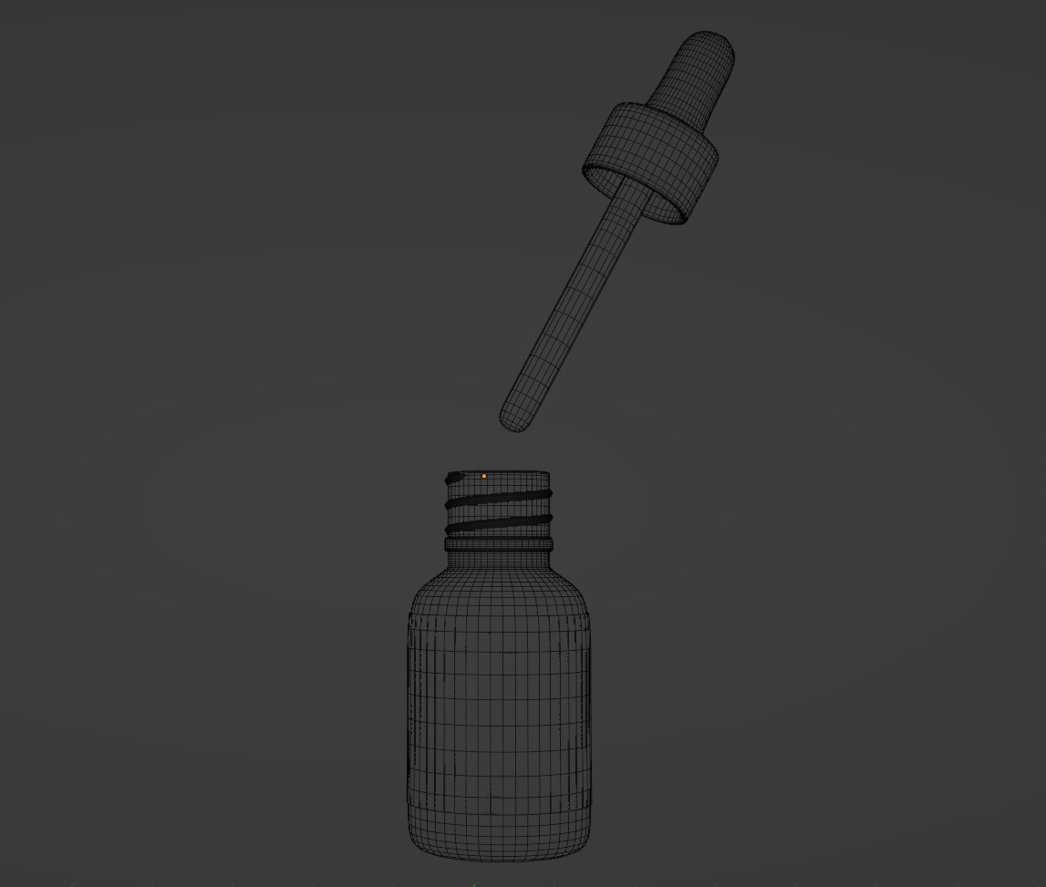 Dropper Bottle with Pipette HighQuality 3D Model for Cosmetics 3D model_1