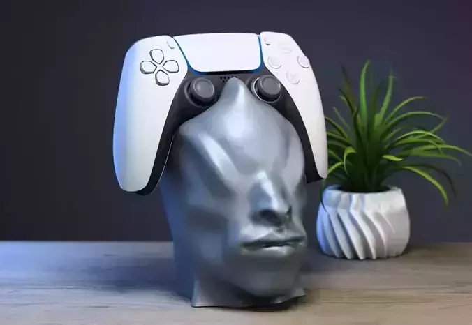 Human head Ps5 controller stand 3D print model