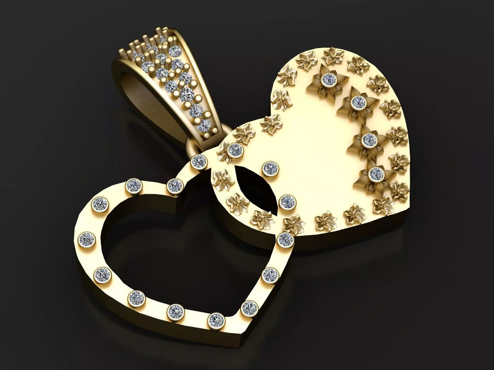 GENUINE HEART PENDANT 3D PRITNABLE MODEL  3D print model_0