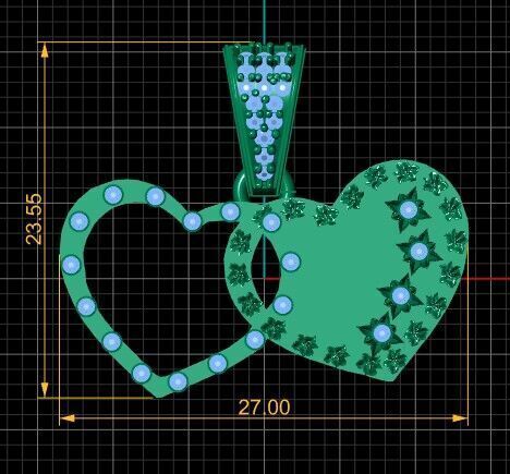 GENUINE HEART PENDANT 3D PRITNABLE MODEL  3D print model_4