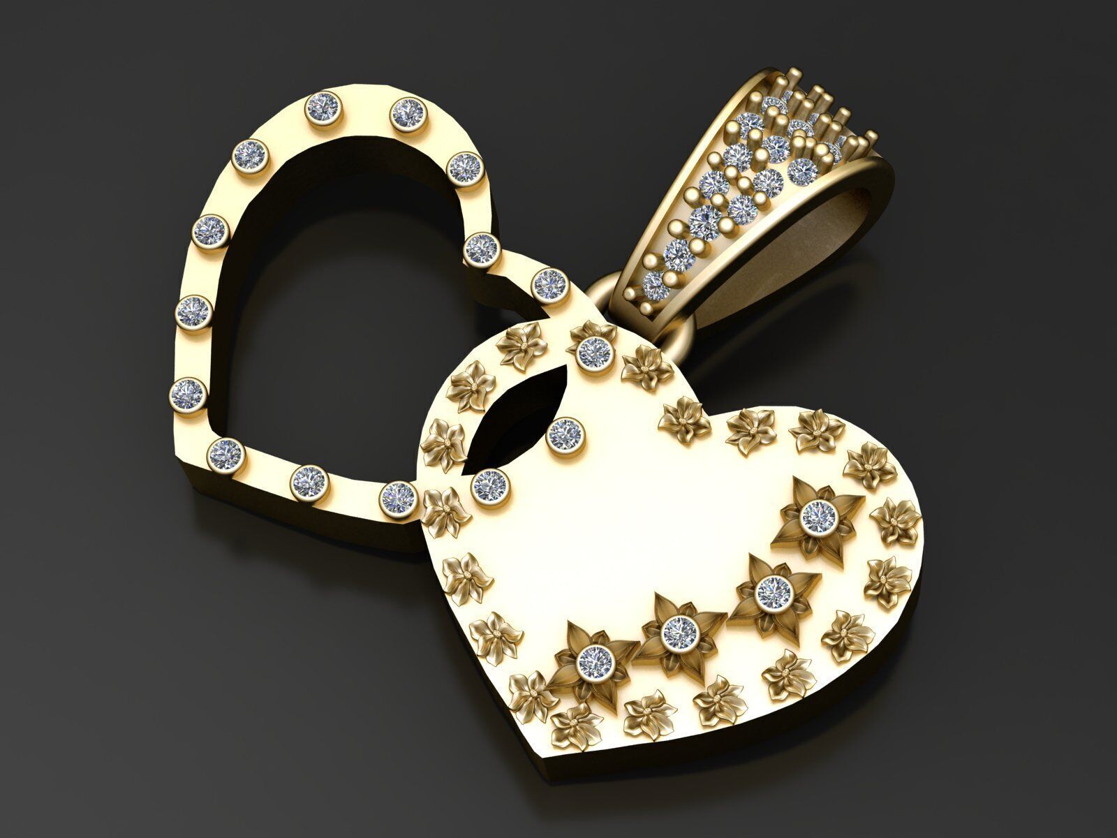 GENUINE HEART PENDANT 3D PRITNABLE MODEL  3D print model_1