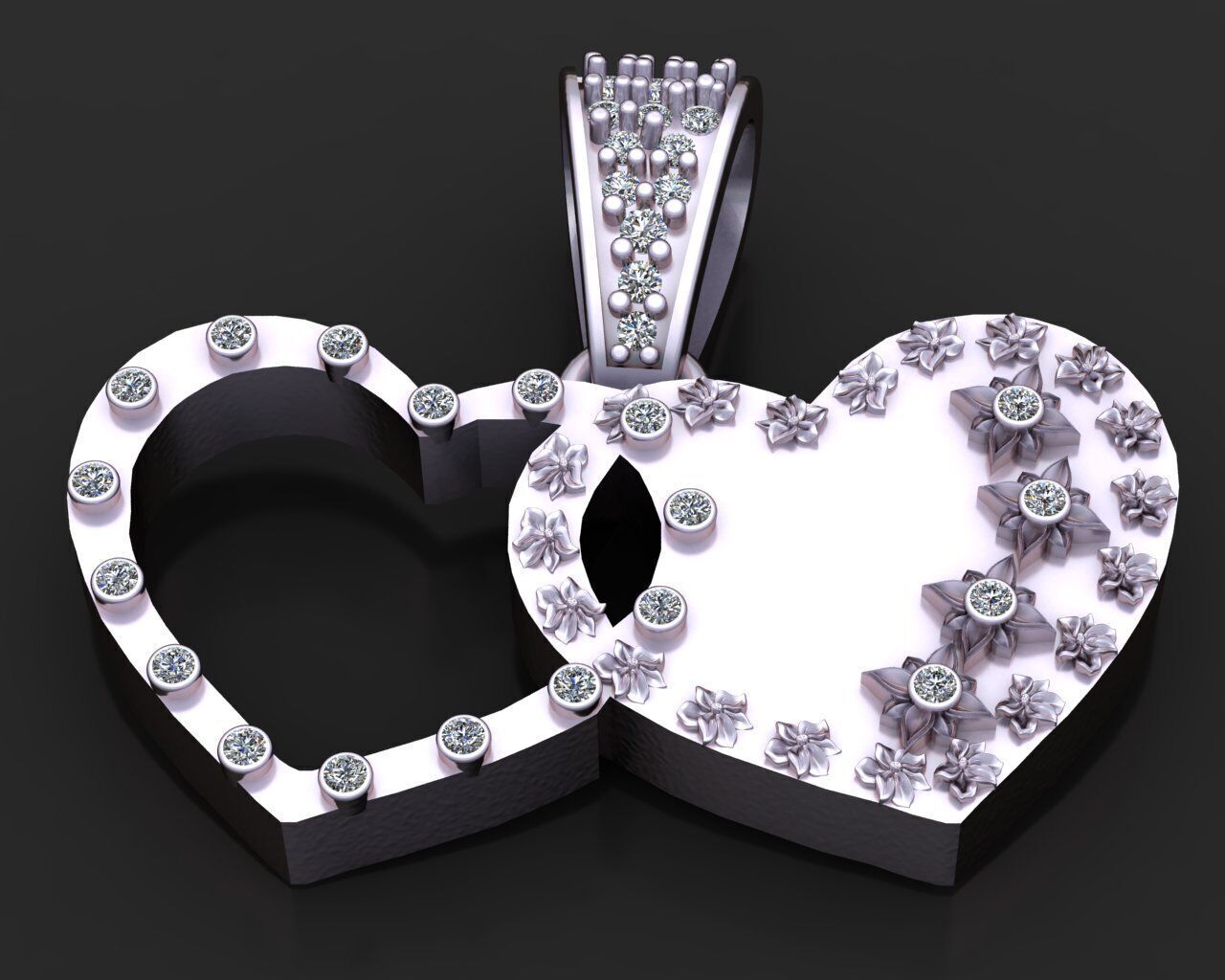 GENUINE HEART PENDANT 3D PRITNABLE MODEL  3D print model_3