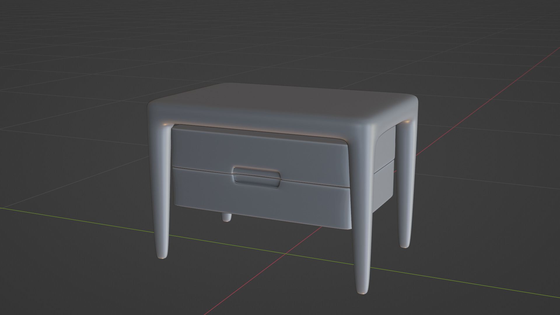 wooden Nightstand 3d model 3D model_3