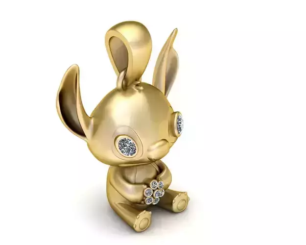 STITCH GOLDEN PENDANT 3D  PRINTABLE MODEL  3D print model