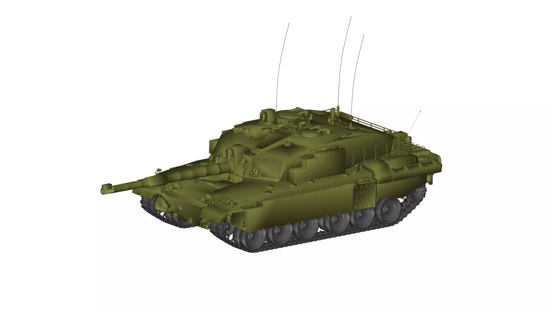 Challenger 2 battle tank 3D model_0