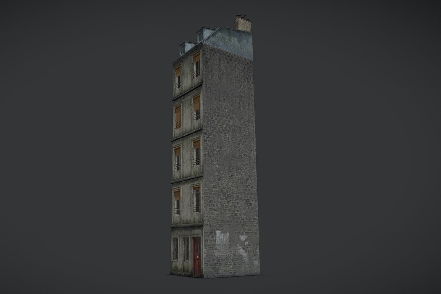 Paris Old Building Little Low-poly 3D model_4