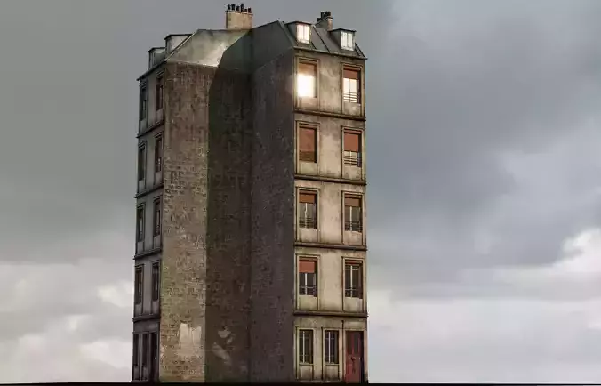 Paris Old Building Little Low-poly 3D model Paris Old Building Little Low-poly 3D model