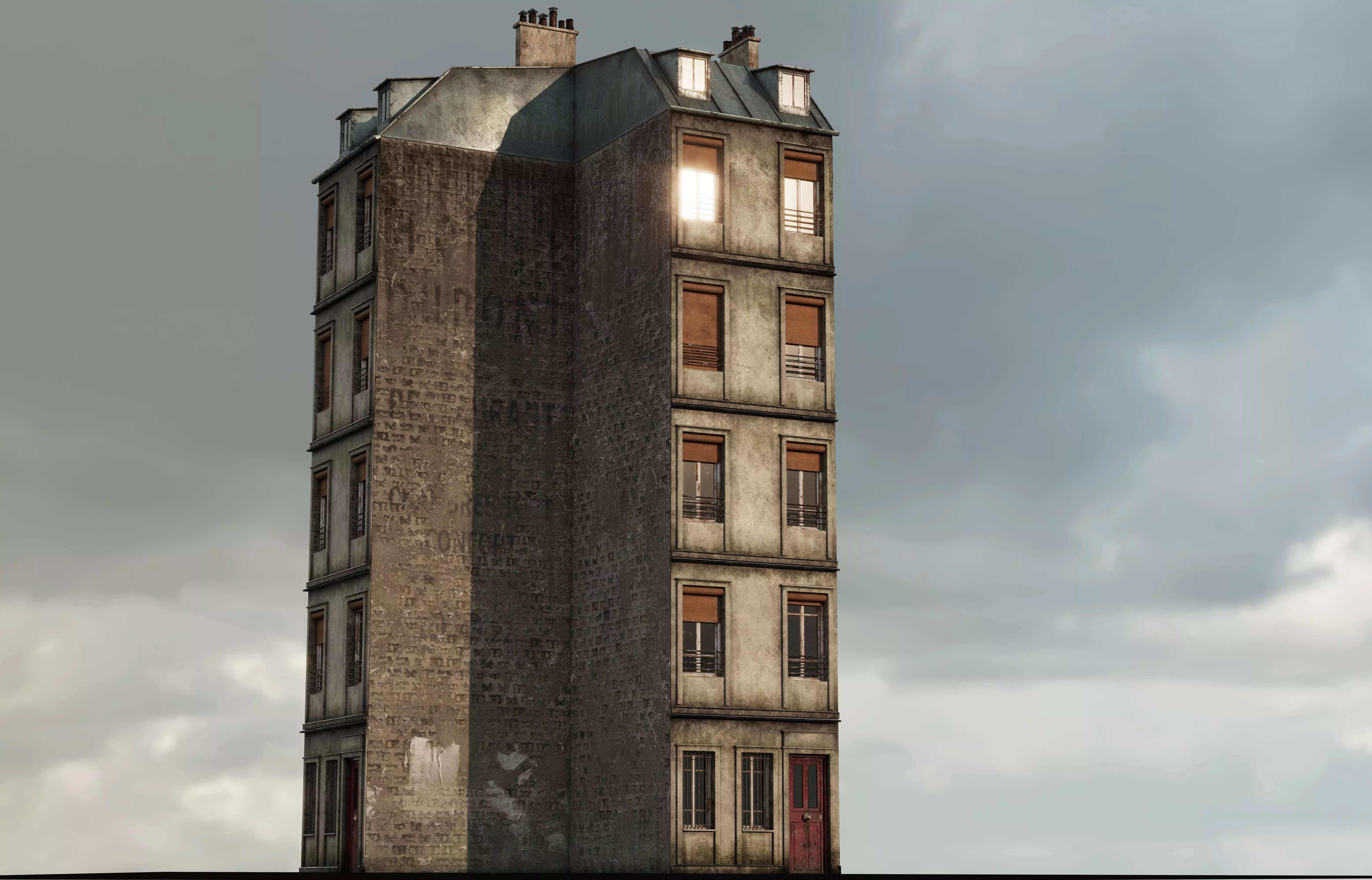 Paris Old Building Little Low-poly 3D model_0
