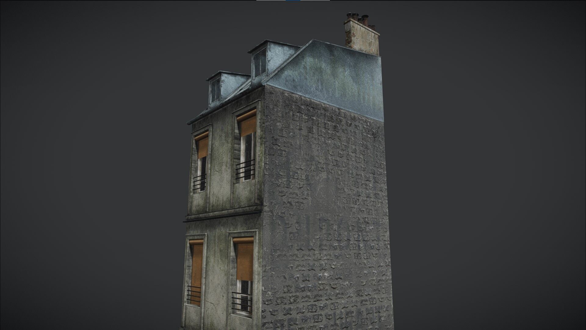 Paris Old Building Little Low-poly 3D model_9