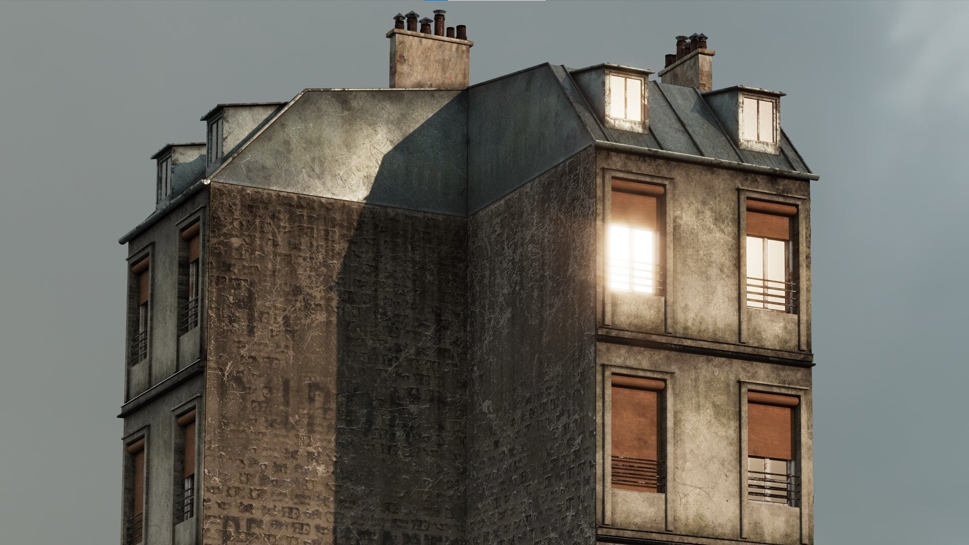 Paris Old Building Little Low-poly 3D model_2