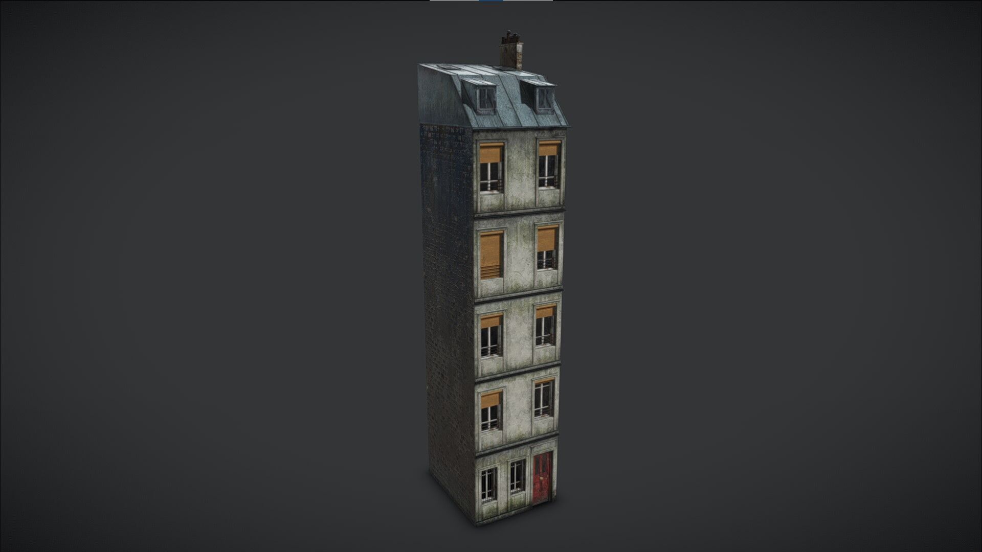 Paris Old Building Little Low-poly 3D model_3