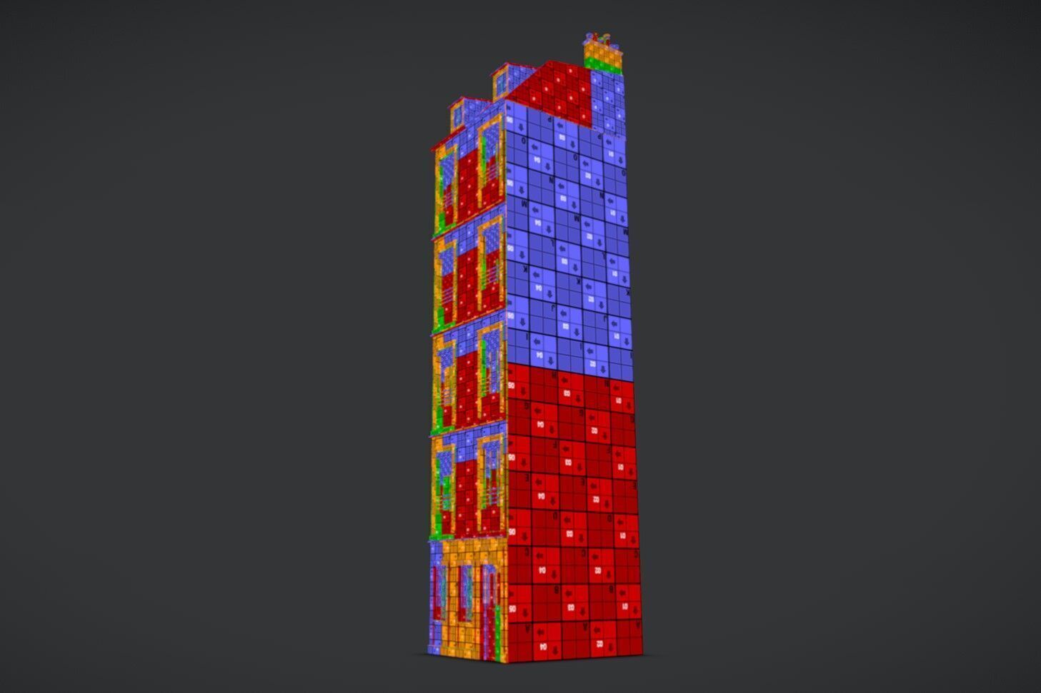 Paris Old Building Little Low-poly 3D model_6