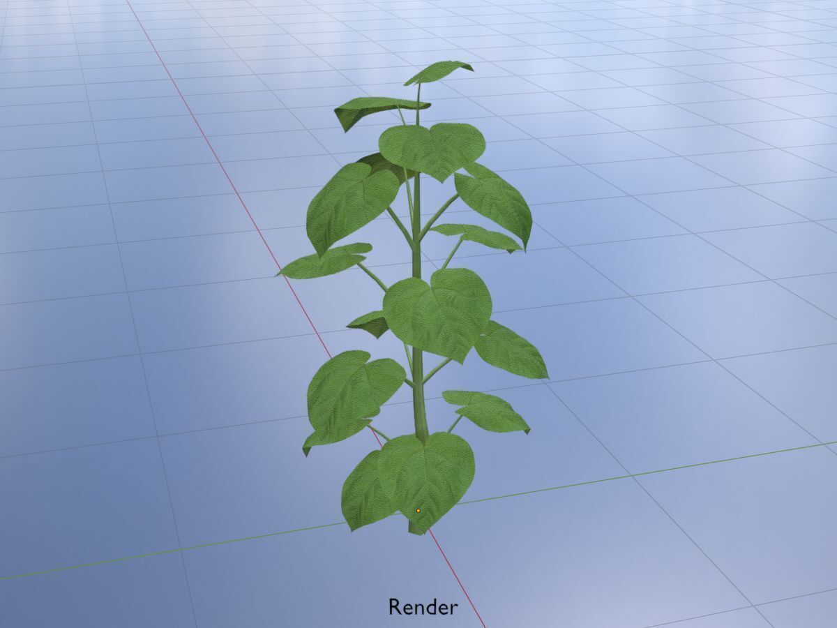 Empress tree summer LOD3 2000mm Low-poly 3D model_18