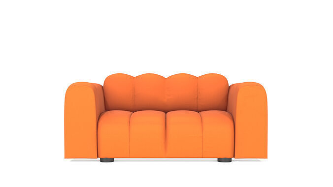 retro couch Low-poly 3D model