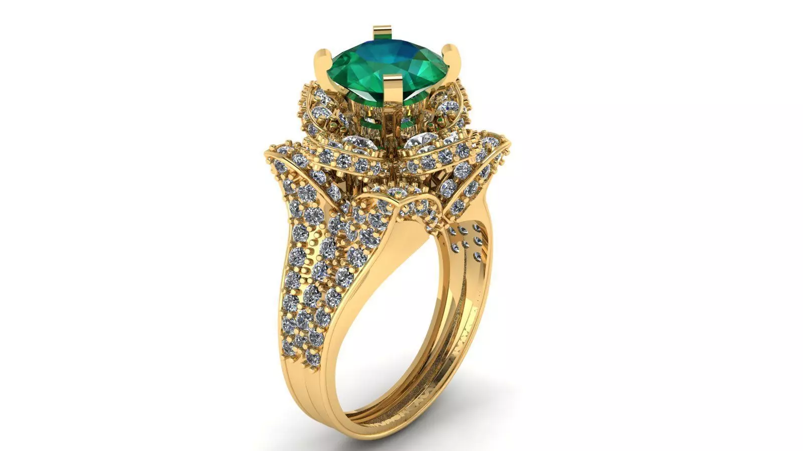 EMERALD RING 3D PRITNABLE MODEL 3D print model