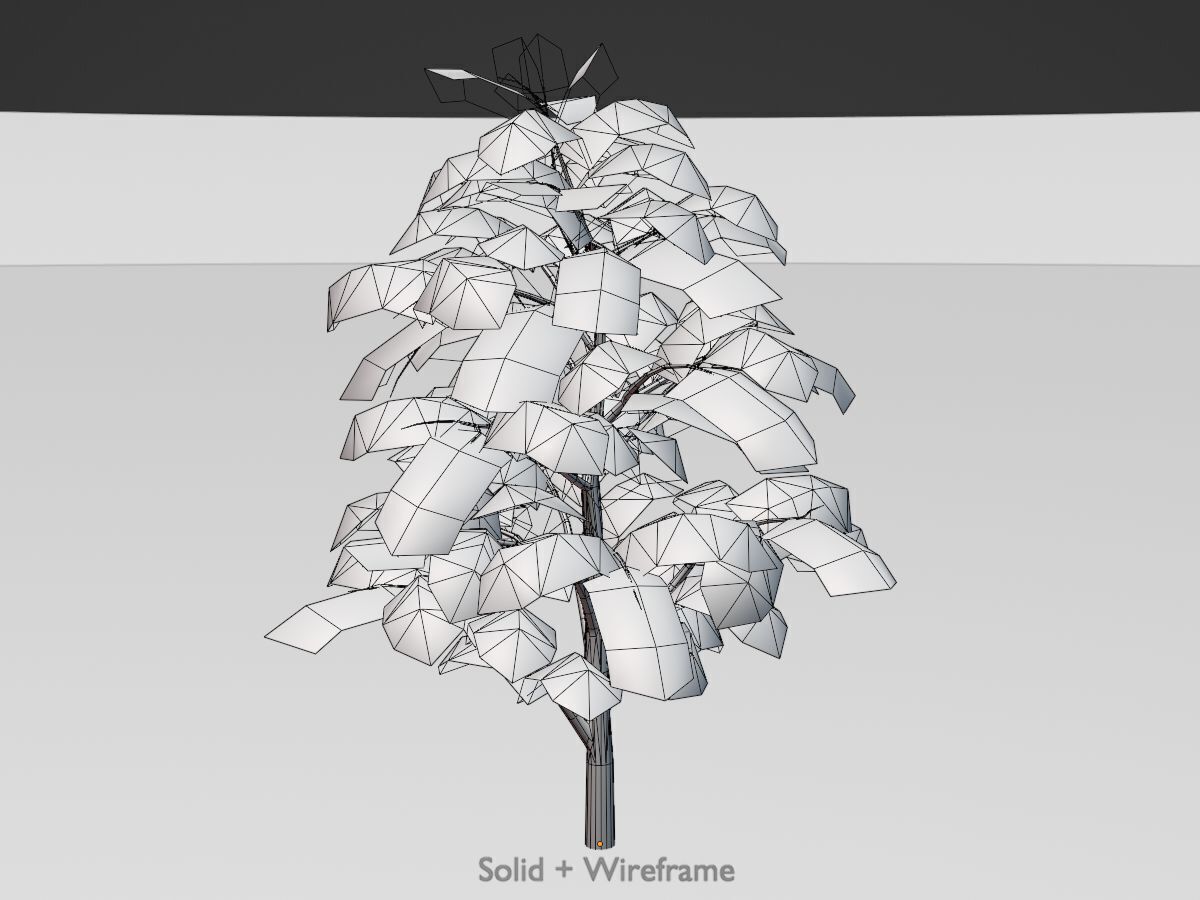 Empress tree summer LOD3 12000mm Low-poly 3D model_11