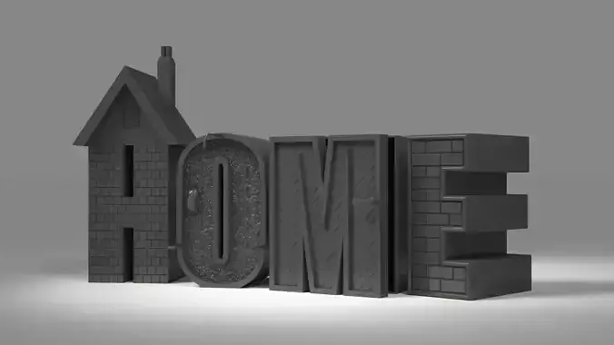 Home Ornamental Letters with House Designs