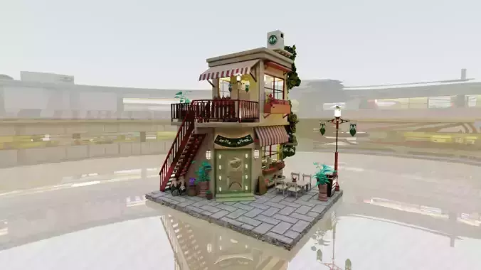 cute cafe modeling