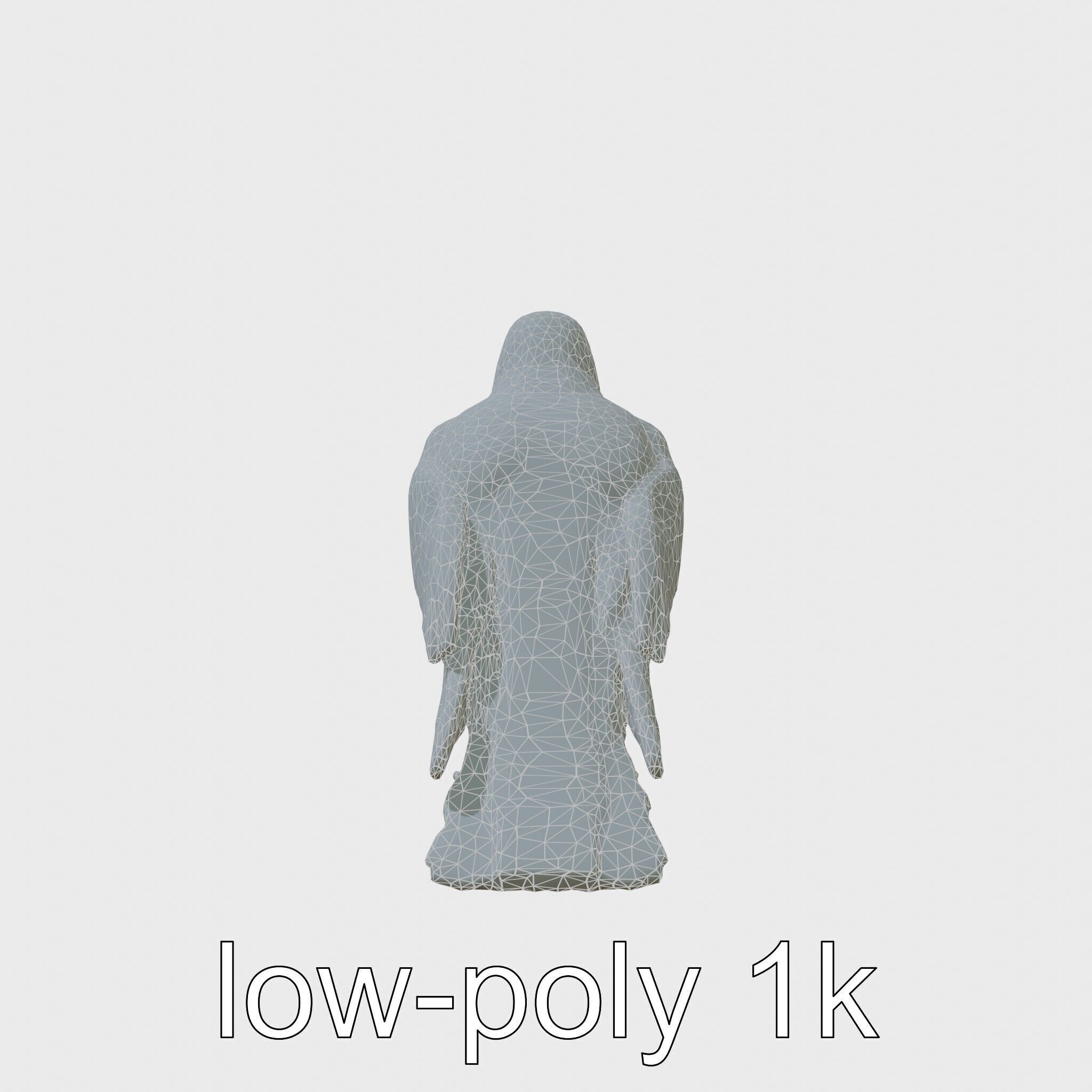 White-necked Raven 3D Model with Cliff-dwelling Features Low-poly 3D model_6