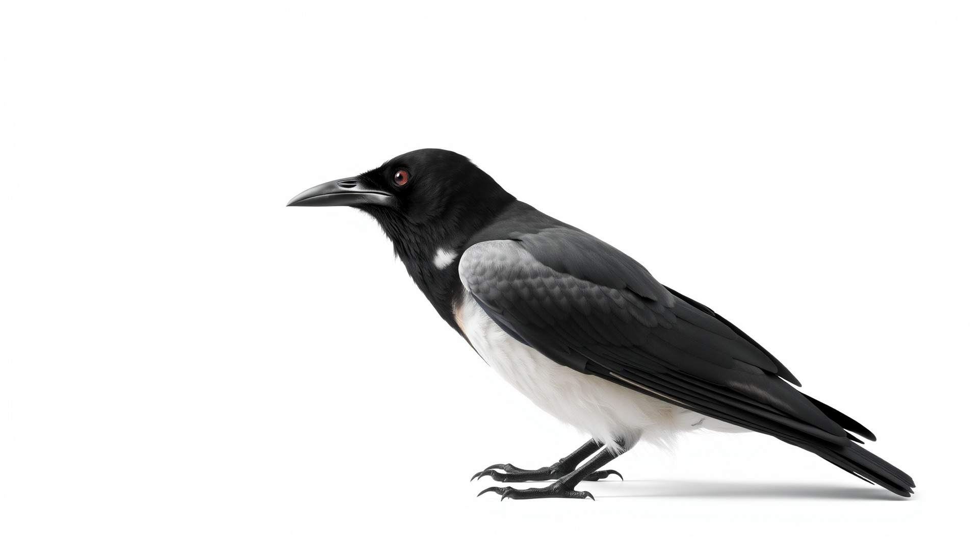 White-necked Raven 3D Model with Cliff-dwelling Features Low-poly 3D model_3