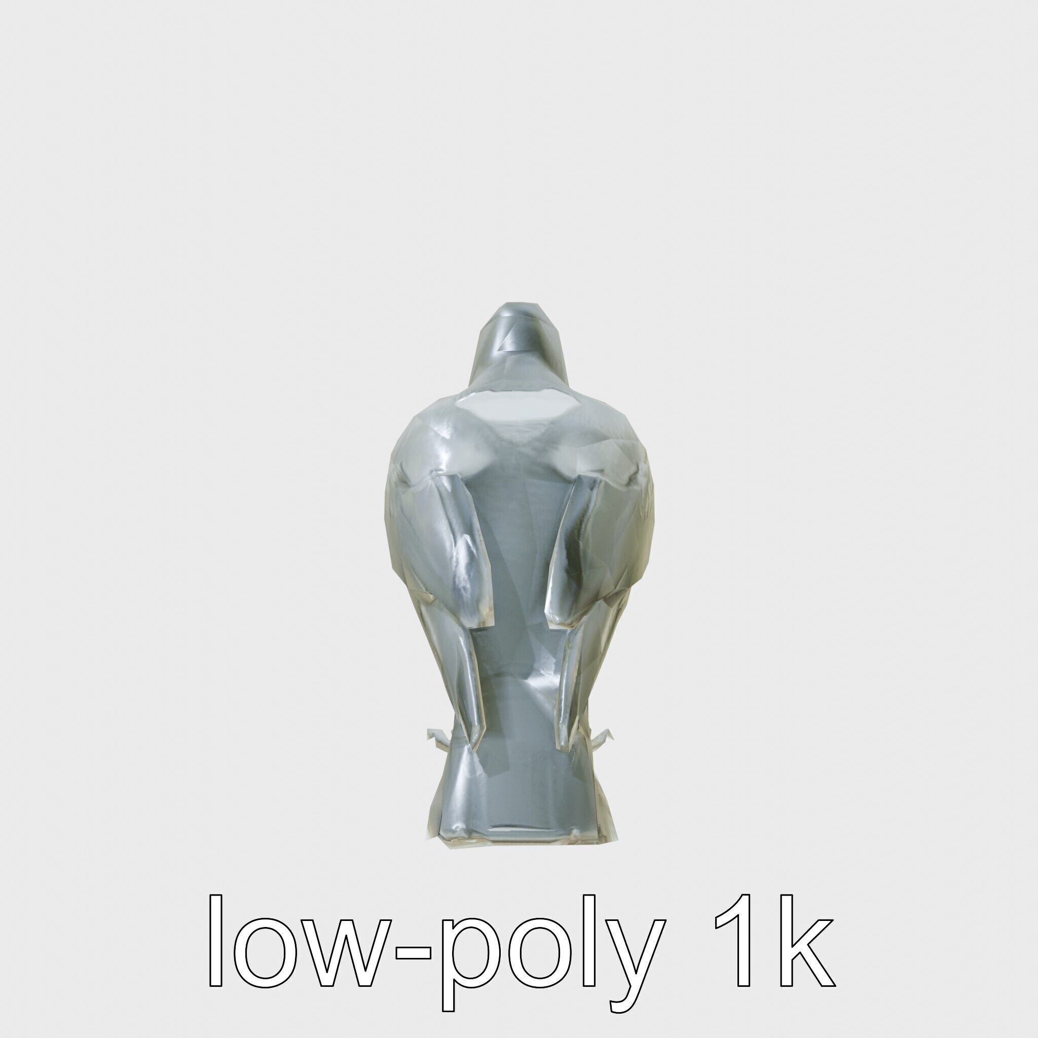 White-necked Raven 3D Model with Cliff-dwelling Features Low-poly 3D model_4