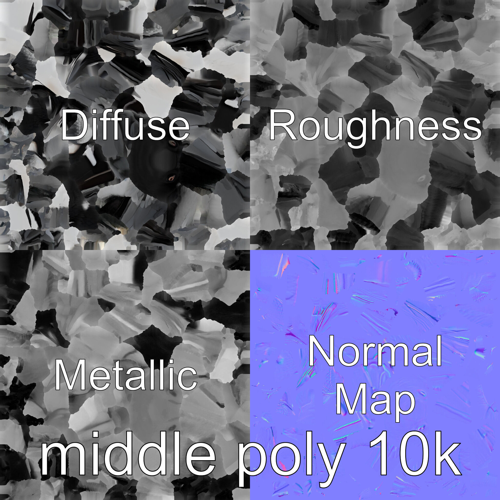 White-necked Raven 3D Model with Cliff-dwelling Features Low-poly 3D model_23