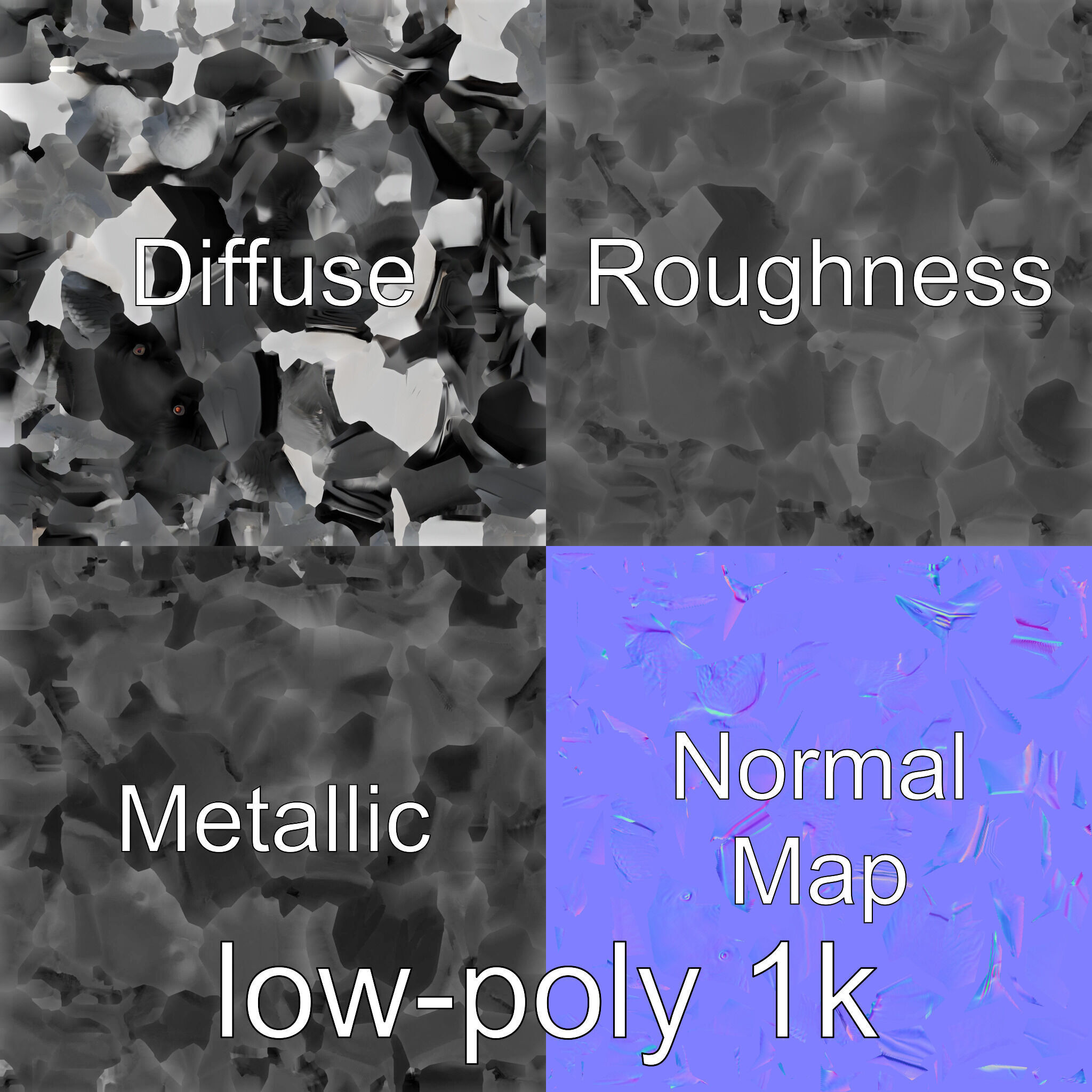 White-necked Raven 3D Model with Cliff-dwelling Features Low-poly 3D model_1