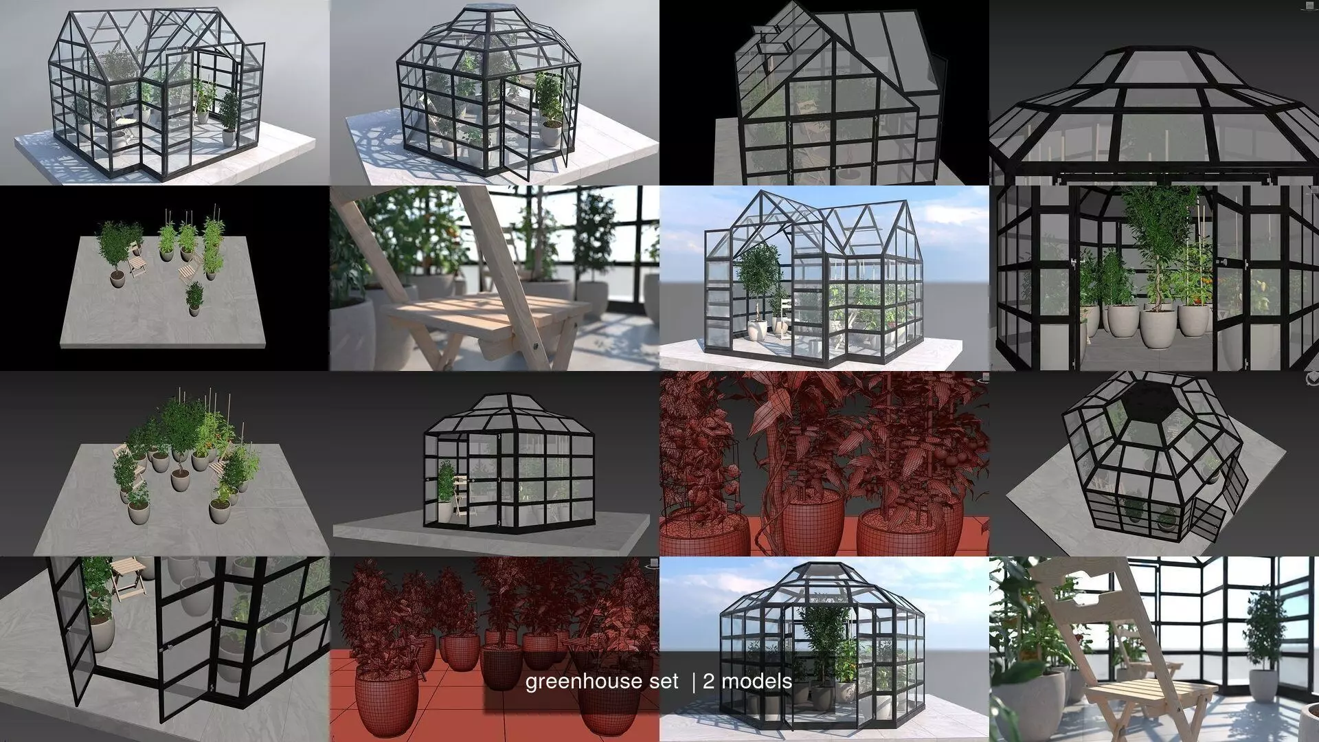 greenhouse set  3D Model Collection_3