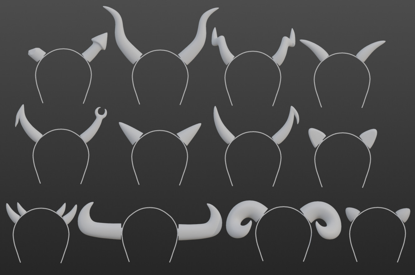 Troll Cosplay Horns 3D print model_2