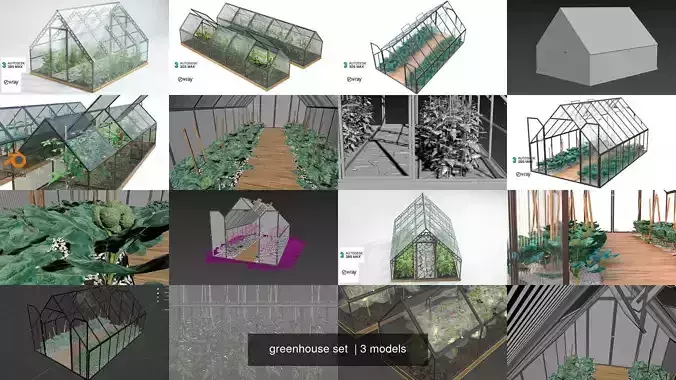 greenhouse set  3D Model Collection