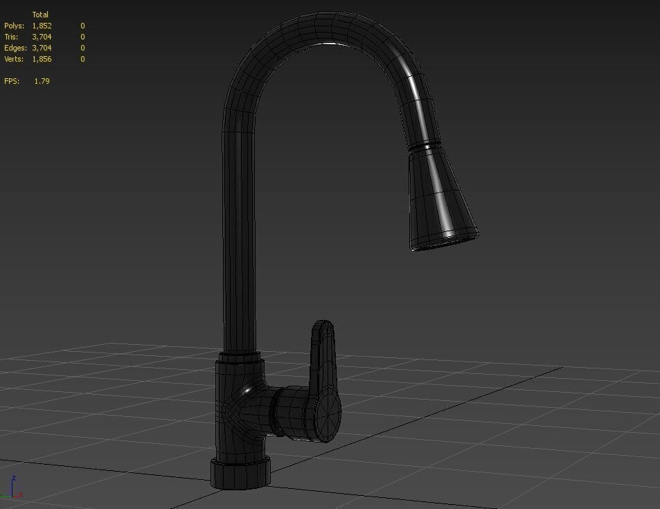 Faucet M14 Low-poly 3D model_5