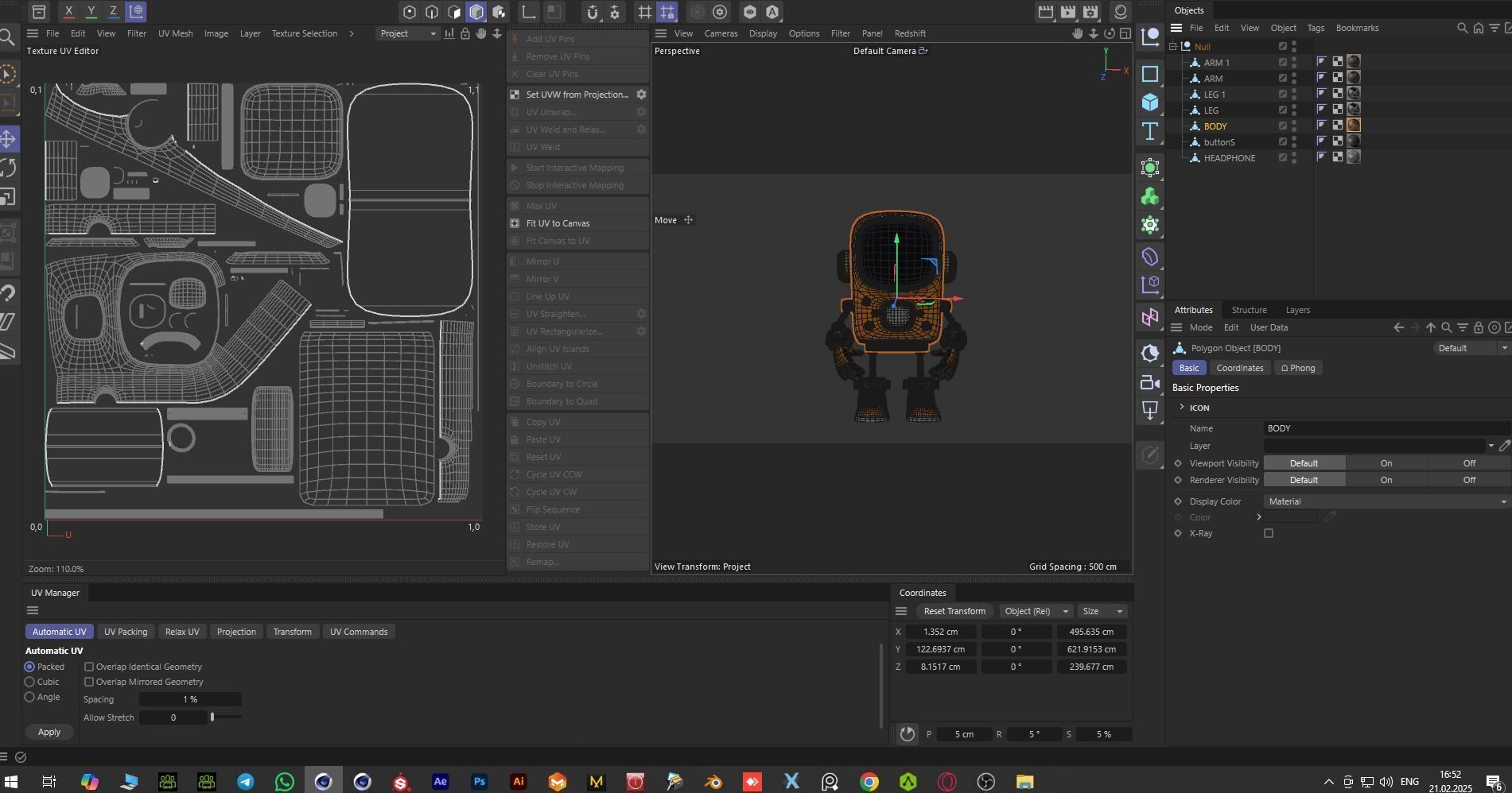 Retro Phoned Head Cute Robot Low-poly 3D model_13