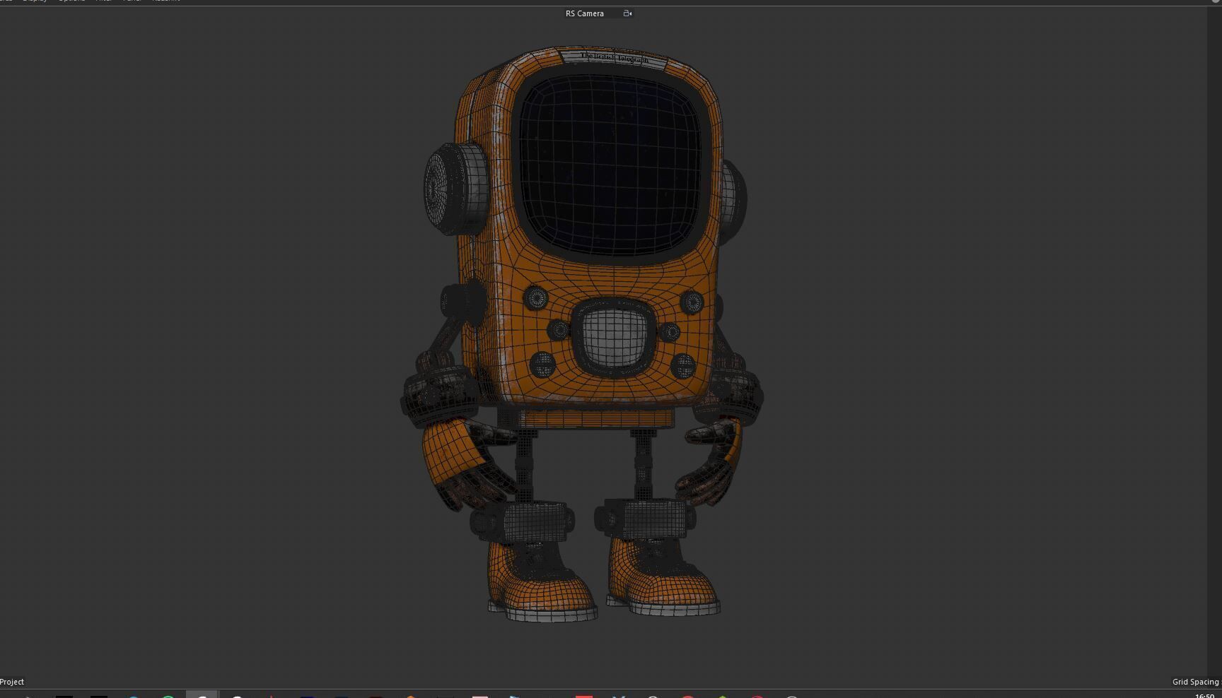 Retro Phoned Head Cute Robot Low-poly 3D model_17