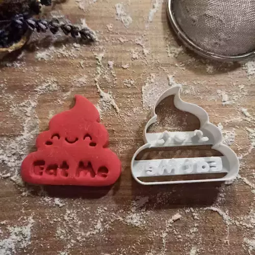 Funny Poop Emoji Cookie Cutter - Eat Me - Shit - Poo Emoji Gift 3D print model