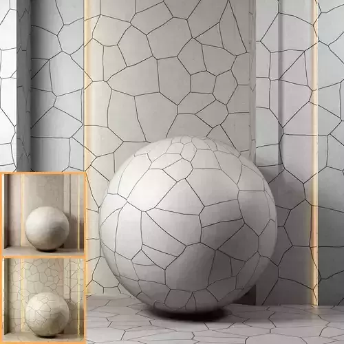 4K Flagston Cracked Stone Floor Textures - 3 Patterns - Tiles