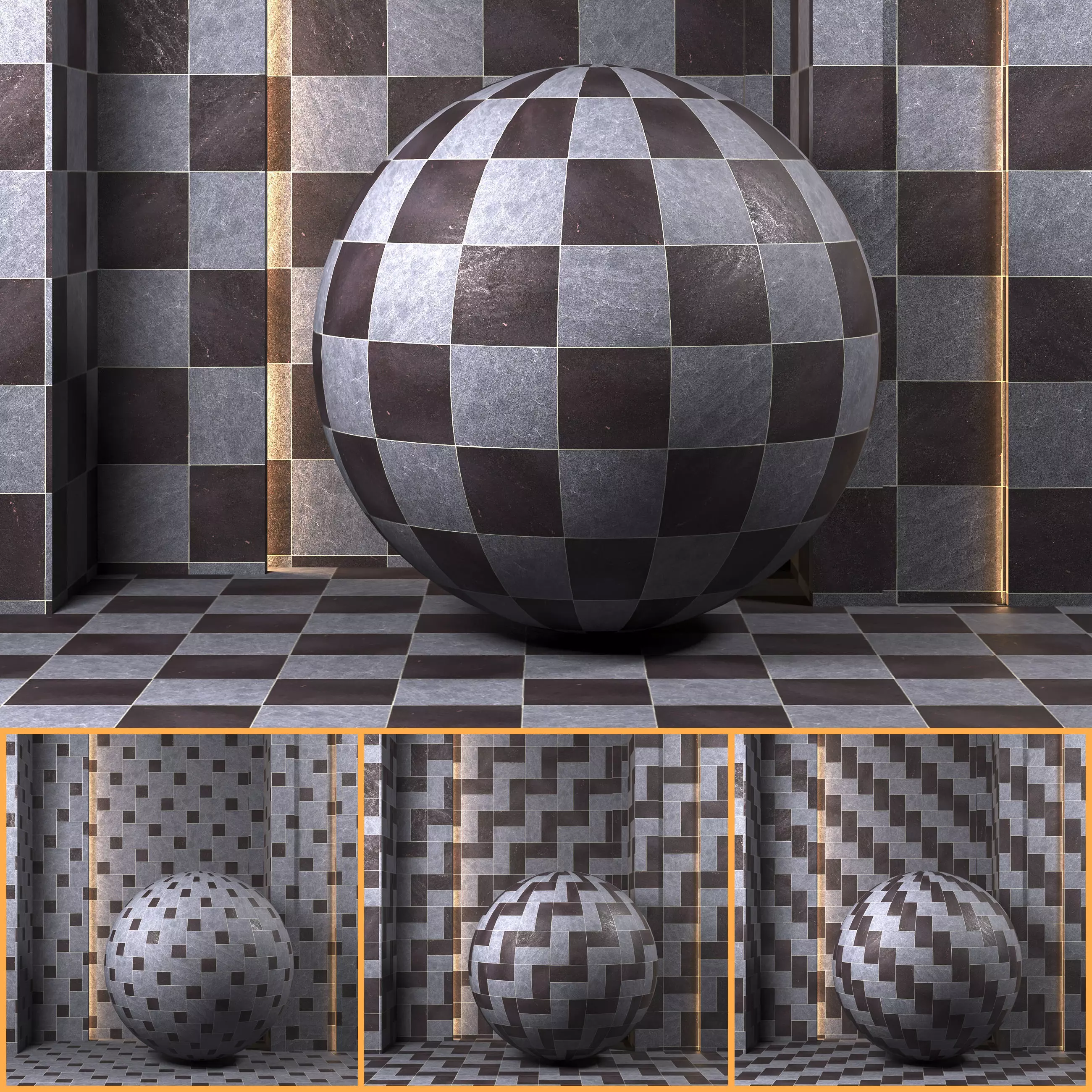 4K Floor Tile Textures Set 01 - Premium PBR - 4 Patterns Texture