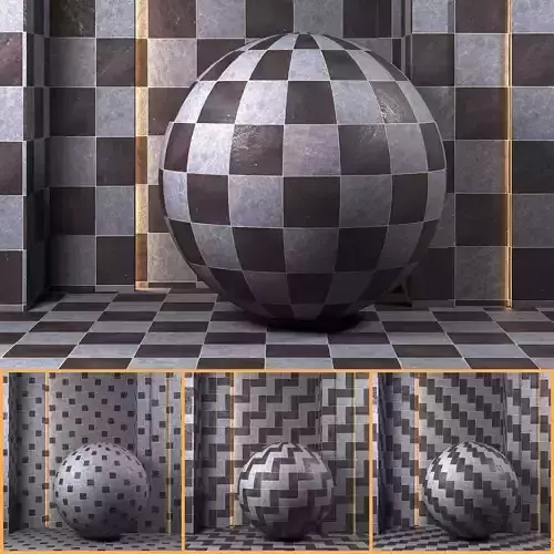 4K Floor Tile Textures Set 01 - Premium PBR - 4 Patterns