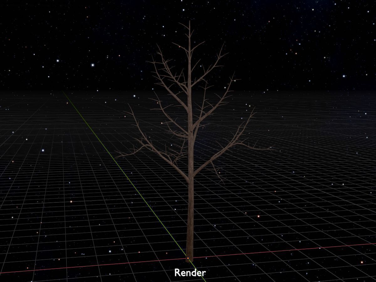 Empress tree winter 8000mm Low-poly 3D model_17