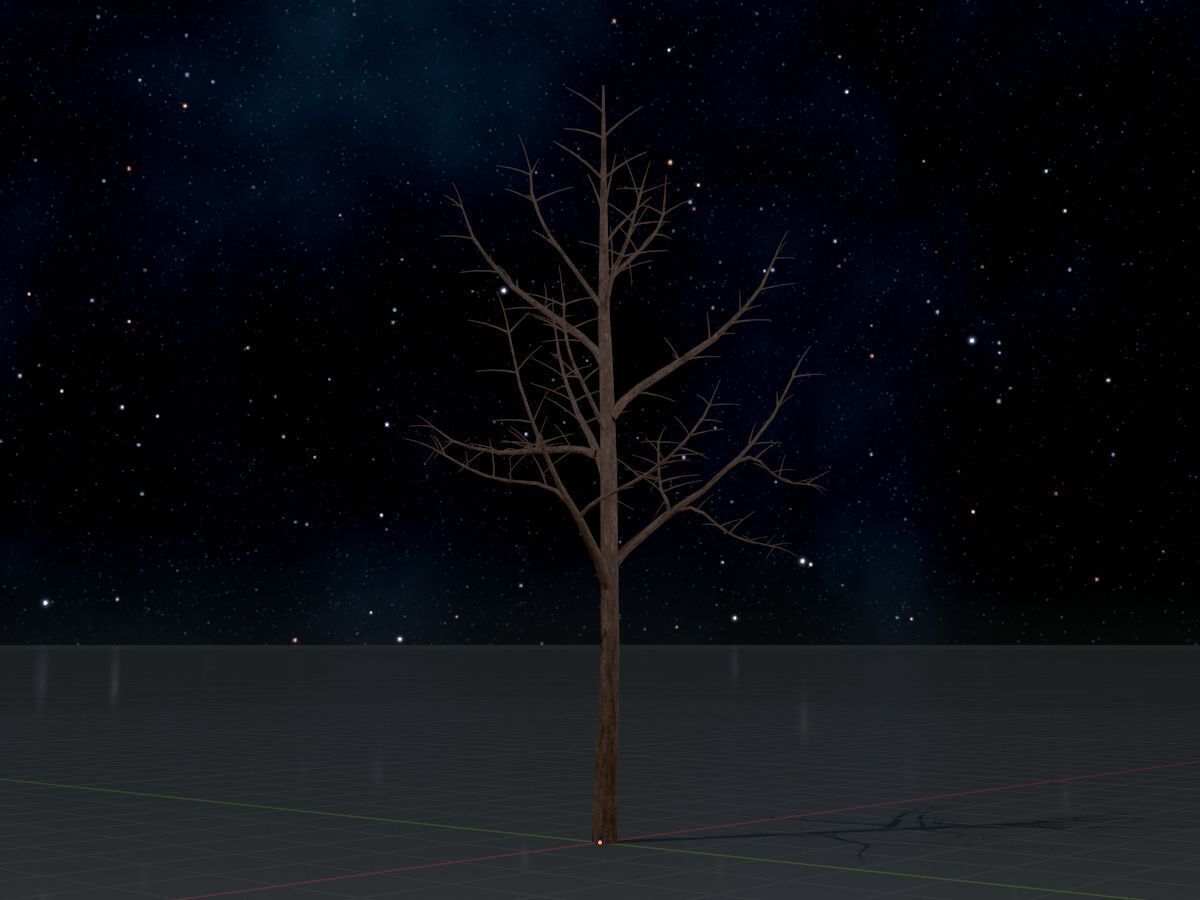 Empress tree winter 8000mm Low-poly 3D model_4