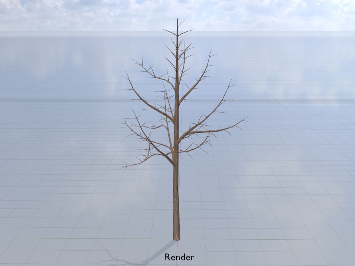 Empress tree winter 8000mm Low-poly 3D model_14