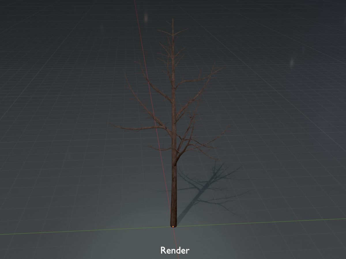 Empress tree winter 8000mm Low-poly 3D model_16