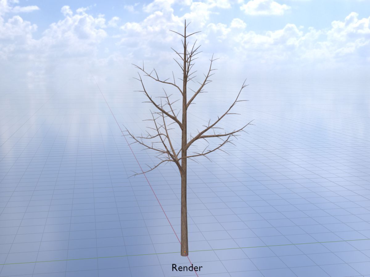 Empress tree winter 8000mm Low-poly 3D model_18