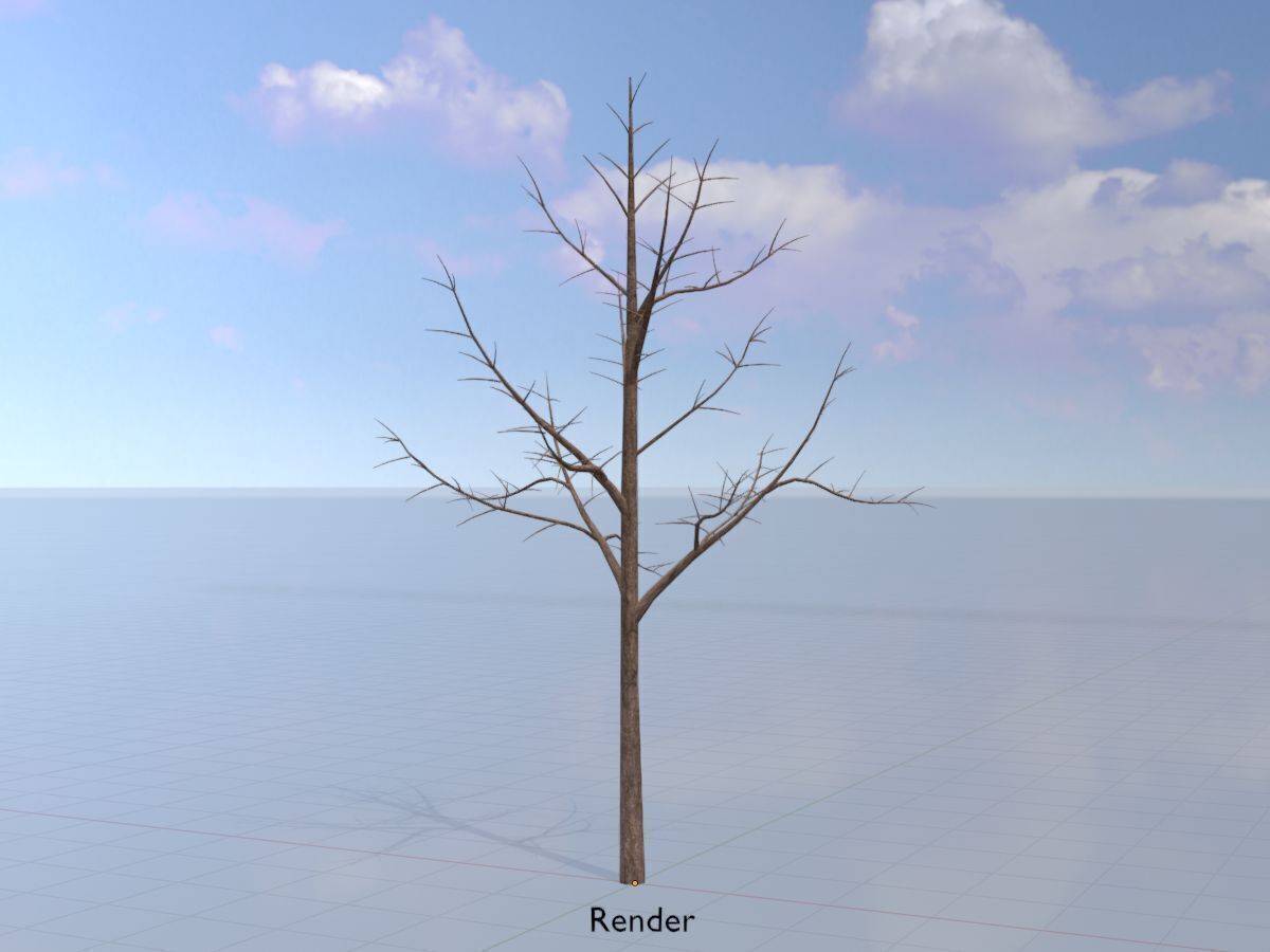 Empress tree winter 8000mm Low-poly 3D model_15