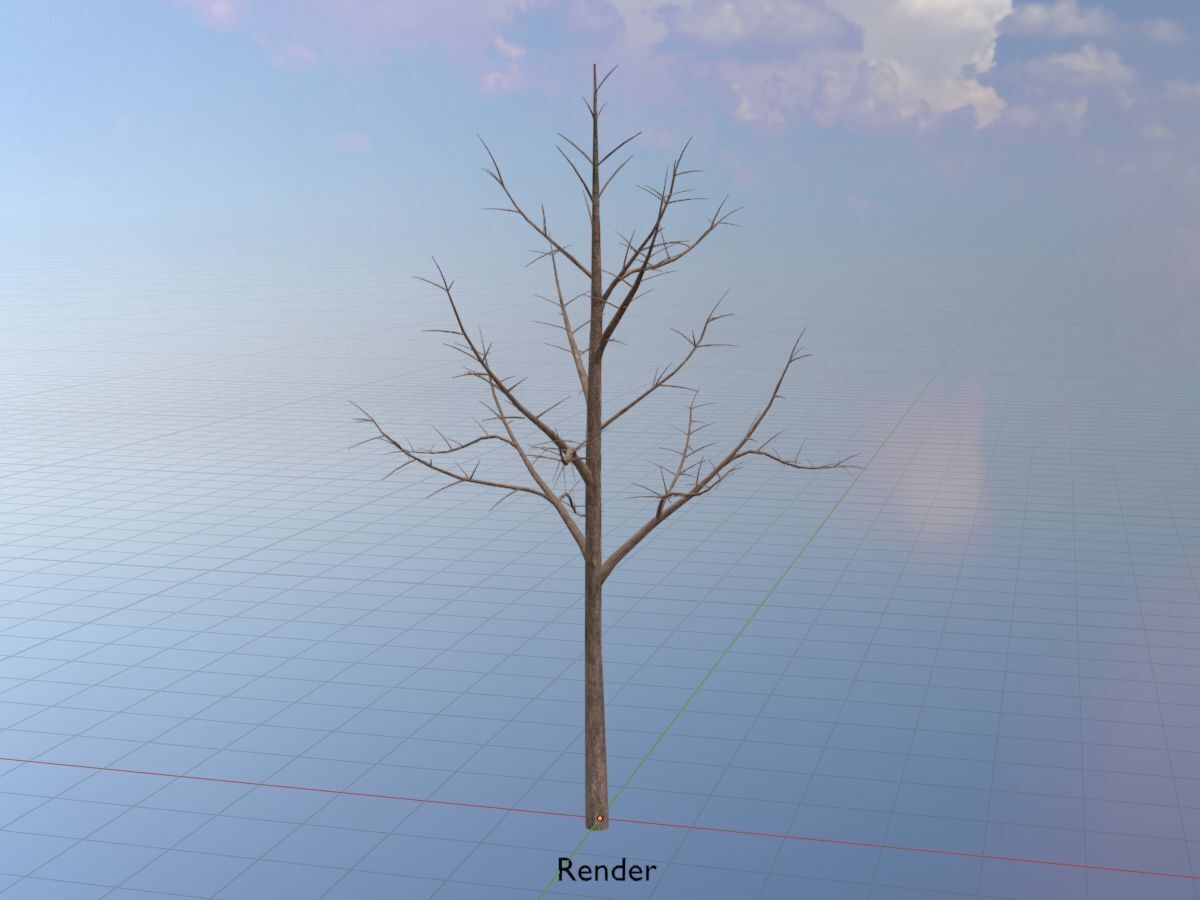 Empress tree winter 8000mm Low-poly 3D model_19
