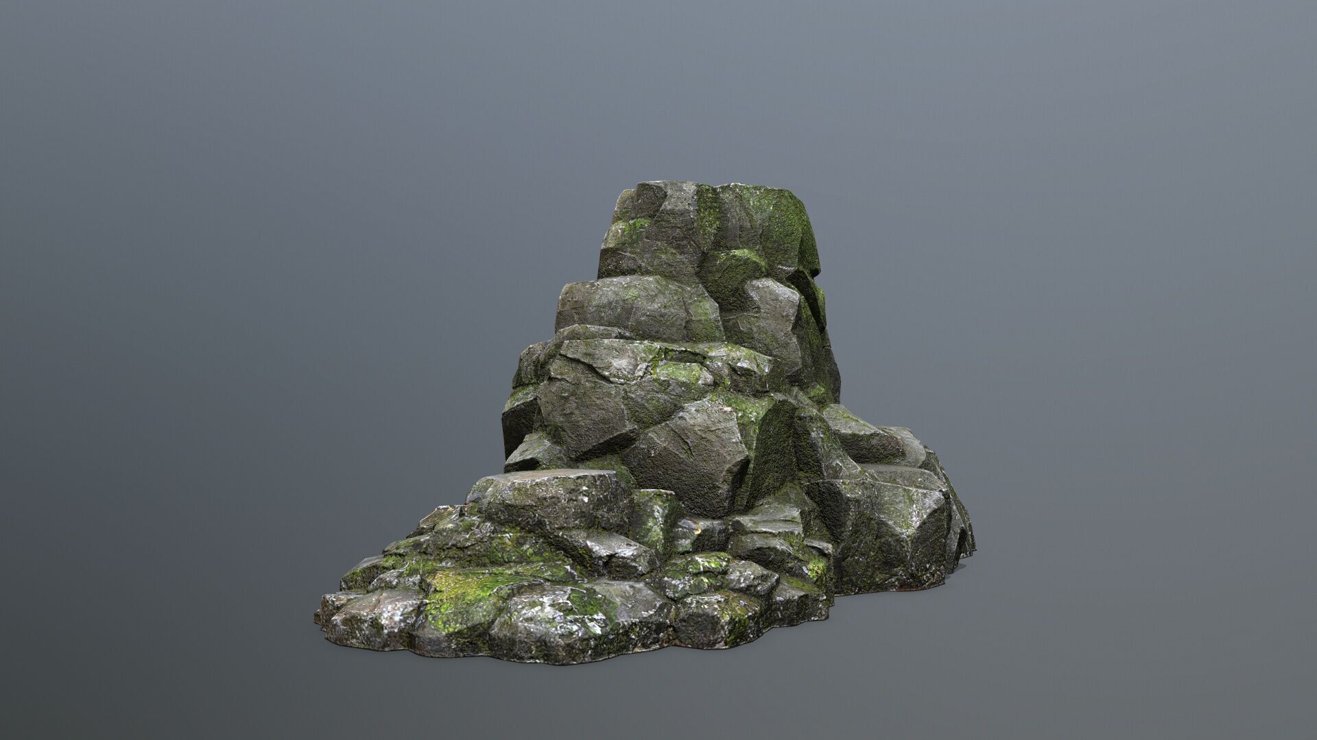 cliff rocks Low-poly 3D model_4