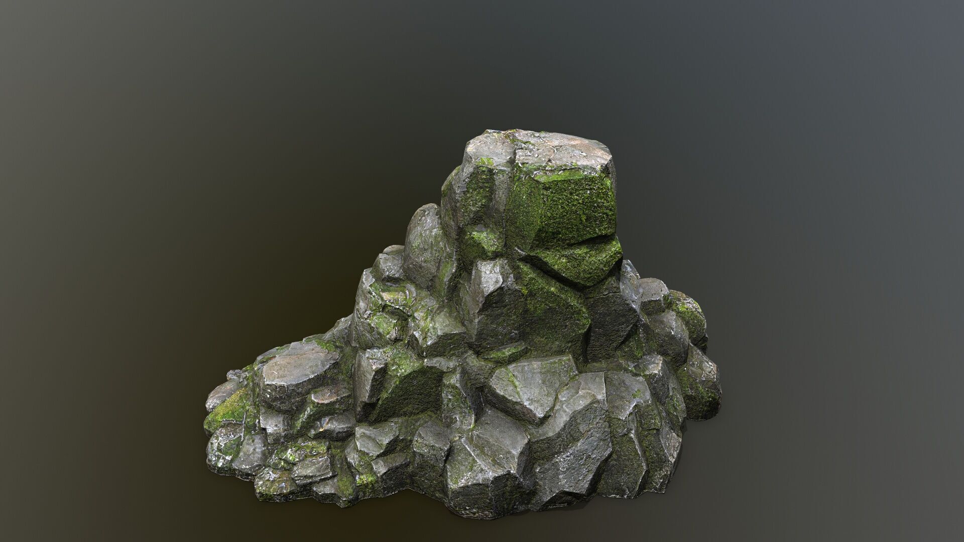 cliff rocks Low-poly 3D model_5